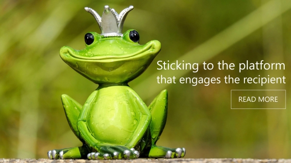 Sticking to the platform the engages the recipient